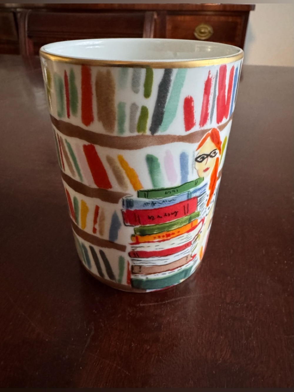 Kate Spade x Lenox Mug Illustrated Collection Library Books    Classic Colorful - Picture 4 of 10